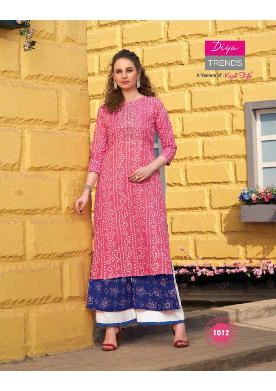Diya Florence Vol-1 Rayon Cotton Kurti Supplier Diya Florence Vol-1 Rayon Cotton Kurti Supplier
